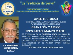 FUNERALES C.L. RAFAEL MANZO MACIEL